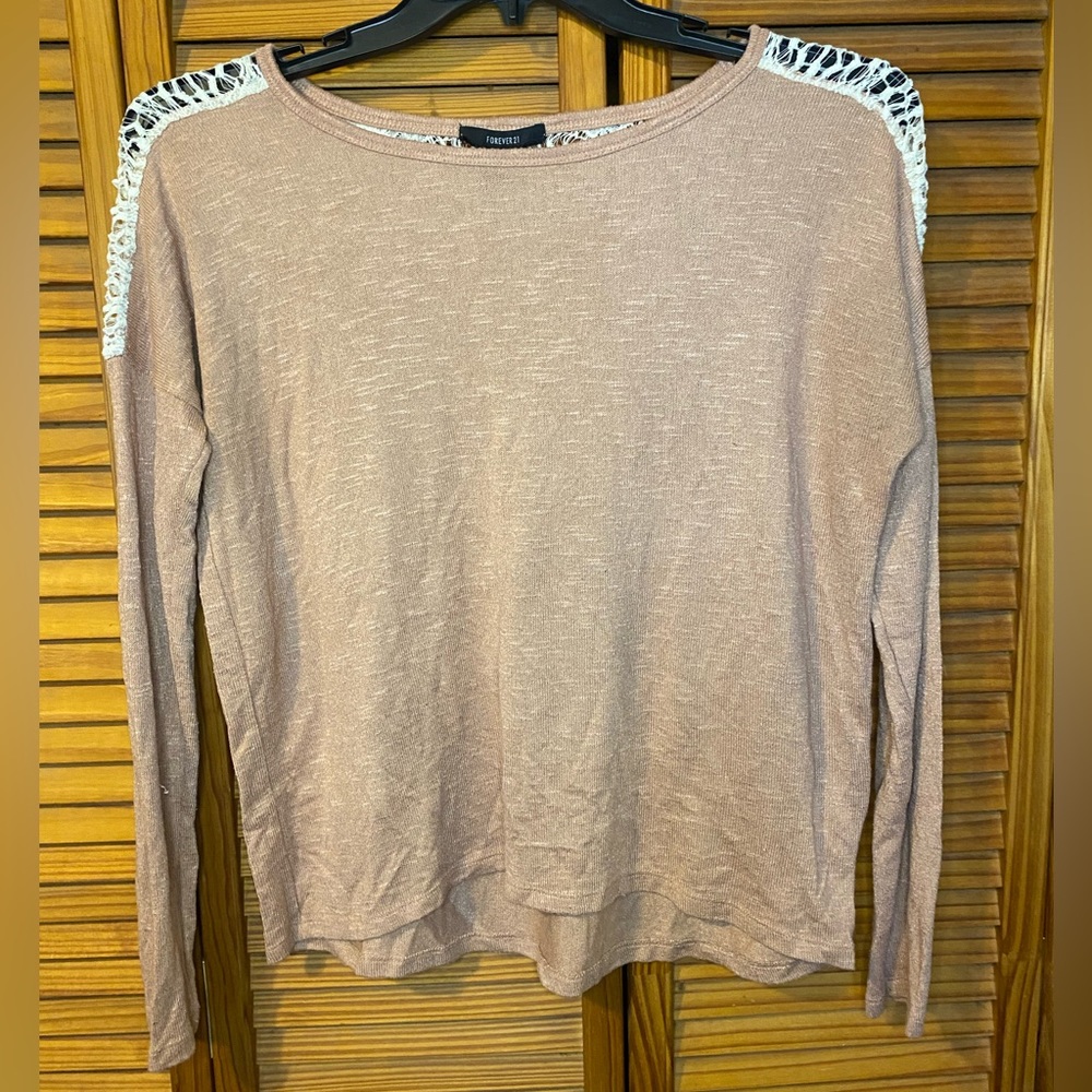 Pink, Light, Long Sleeve Blouse